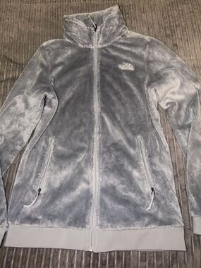 The North Face Women's Light Gray Plush Full-Zip Jacket